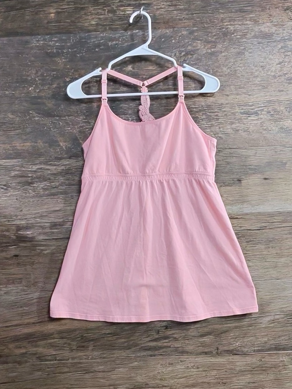 Cayke Light Pink Lace-Back Racerback Tank Top